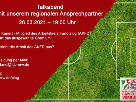 Talkabend mit unserem regionalen Ansprechpartner - 26.03.2021 – 19 Uhr