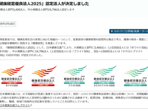 【健康経営優良法人認定】　　　　　　　2025発表