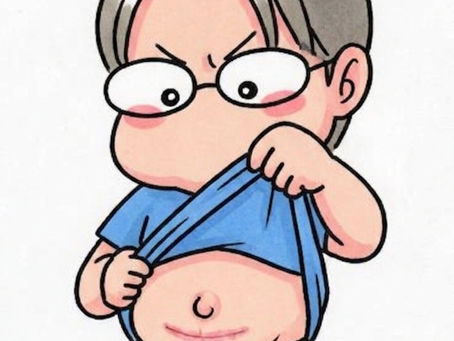 いけちゃん、お腹を覗き込む