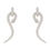 Thumbnail: Anaconda Snake Drop Earrings Silver White