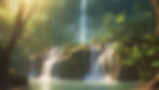 dreamy waterfall in rain forest with sunlight filtering through the trees mystical and rom