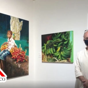 Entrevista al artista plástico colombiano Alberto Gómez Gómez en su exhibición en Crealde.
