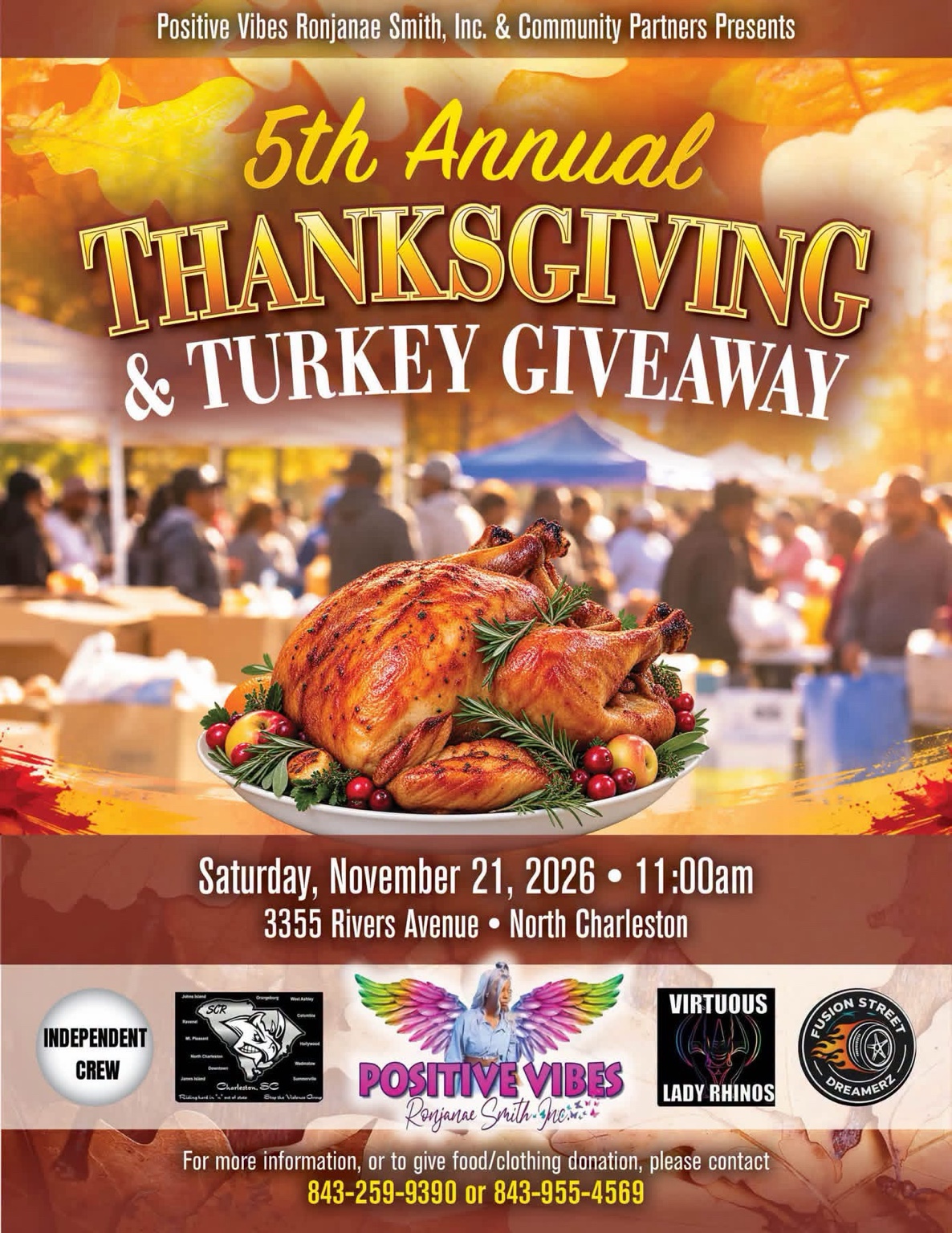 5th Annual Thanksgiving and Turkey Giveaway event flyer