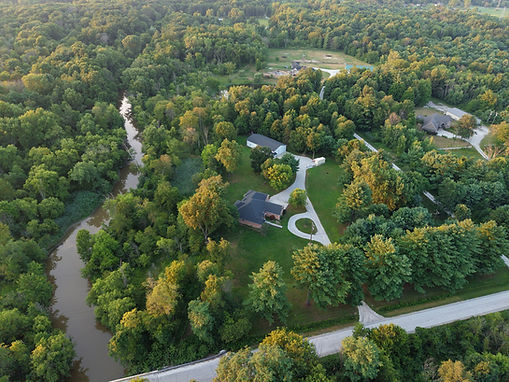 Residential Drone Shot of St. Clair County Home at Golden Hour