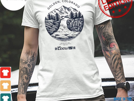 Official coors banquet beer golden Colorado mountains logo shirt