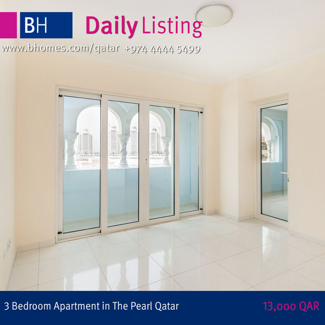 Beautiful 3 Bedroom Apartment for rent in Viva Bahriyah The Pearl.
