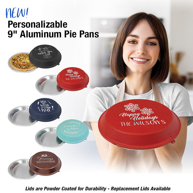 9" Aluminum Pie Pan with Lid. gift this to your mom, grandma or favorite baker in your life. customize with any design or saying 