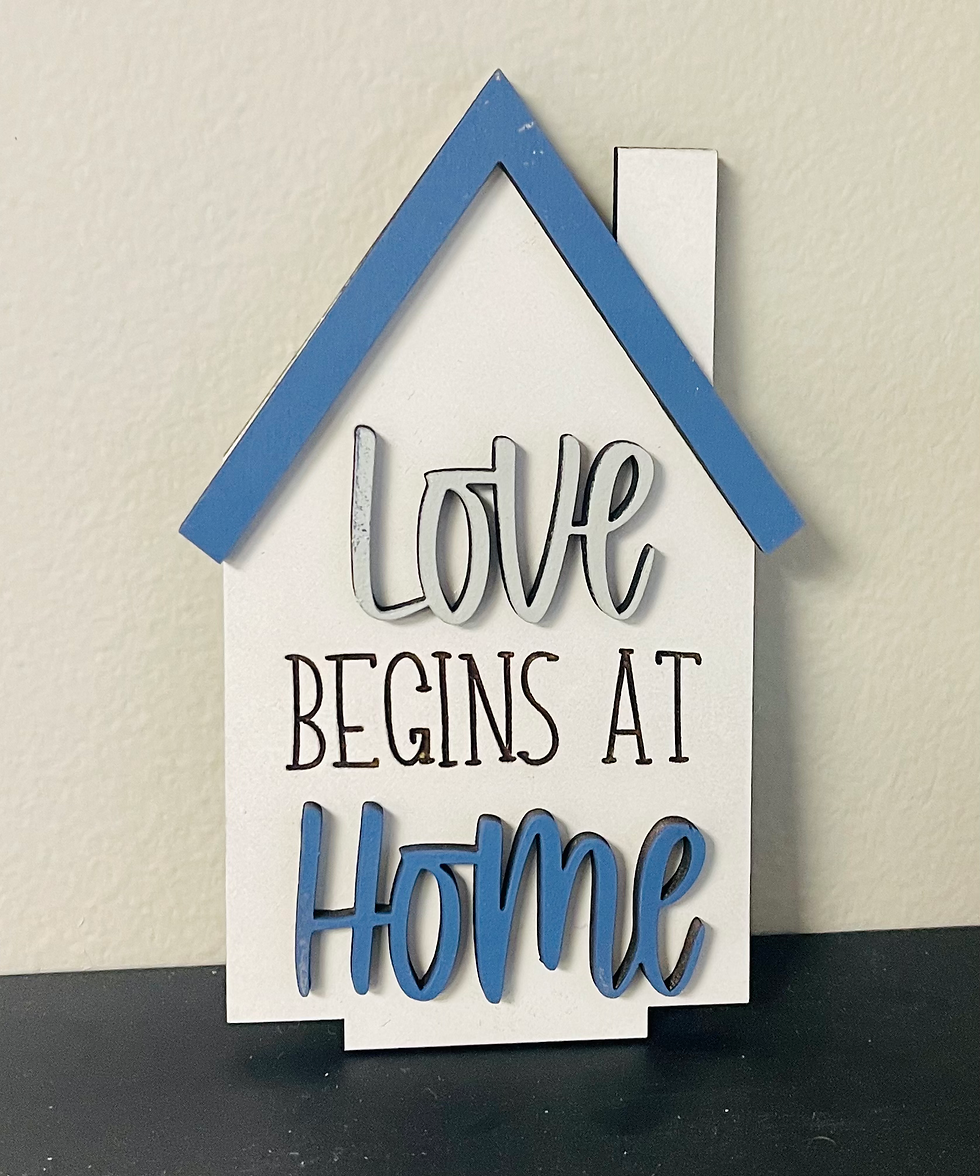 Thumbnail: StandingWooden House Set/Personalized House Set/House Home Decor
1/1
