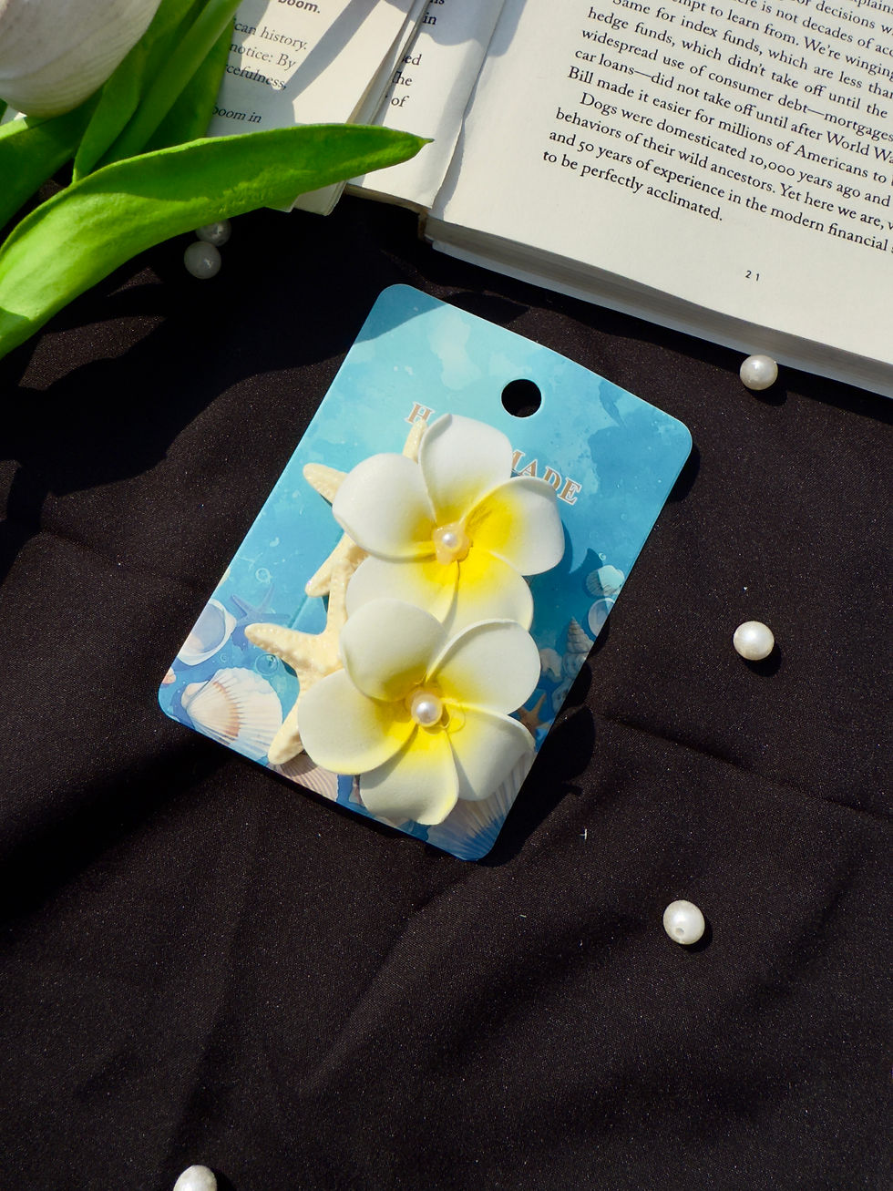 Thumbnail: Sea Shell Floral Alligator Clip (Pair)