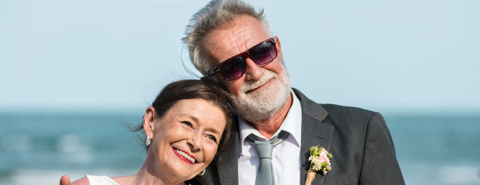 Couple renewing vows