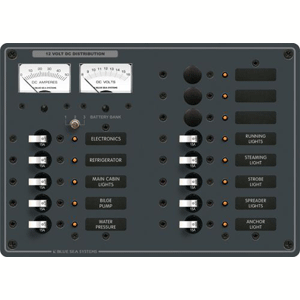 Blue Sea 8068 DC 13 Position Toggle Branch Circuit Breaker Panel - White Swit...