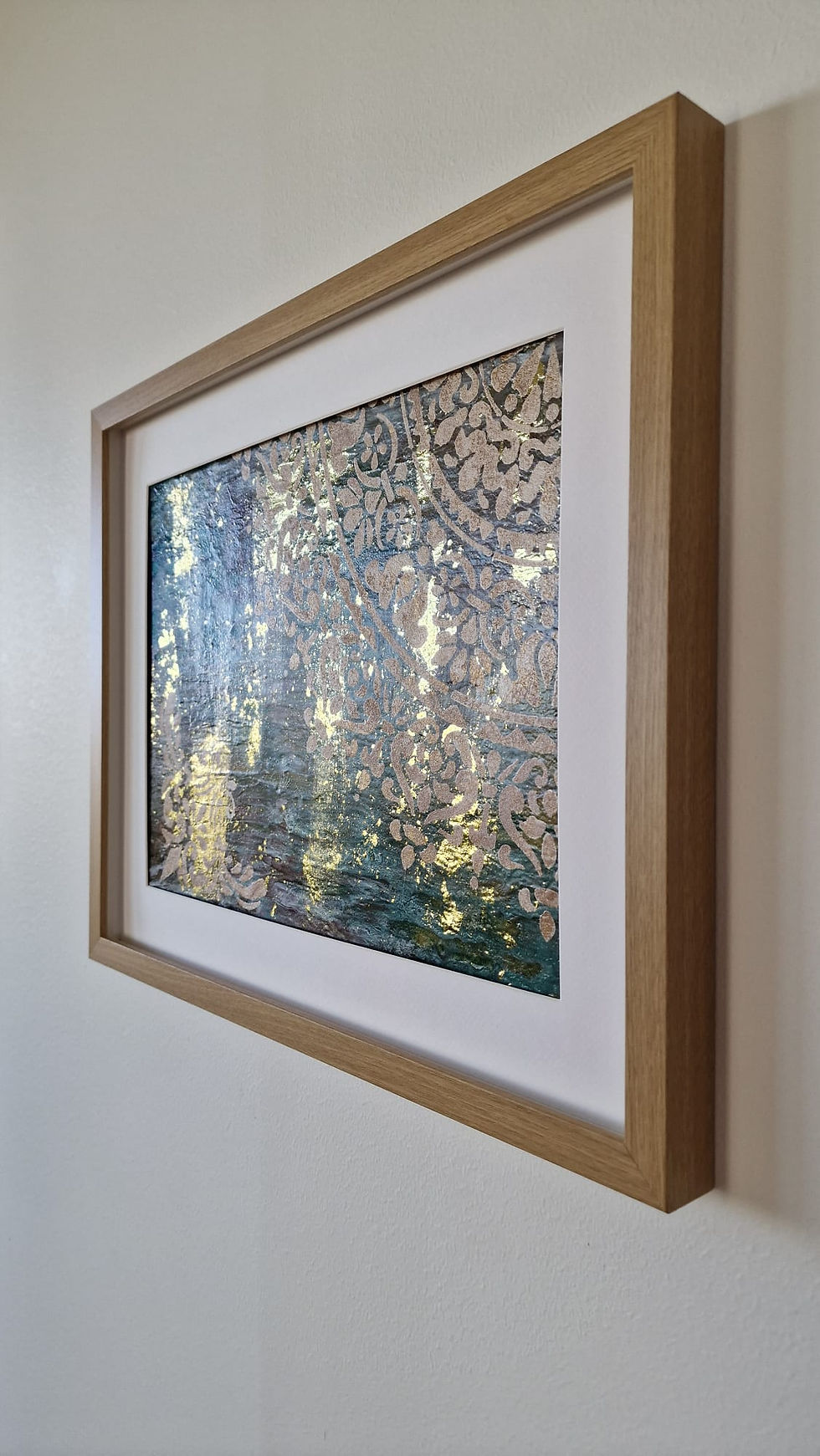 Miniatyrbild: Marockanskа drömmar 1 – handgjord  tavla 50x40 cm med patina & gyllene ornament, pris 2 500 SEK