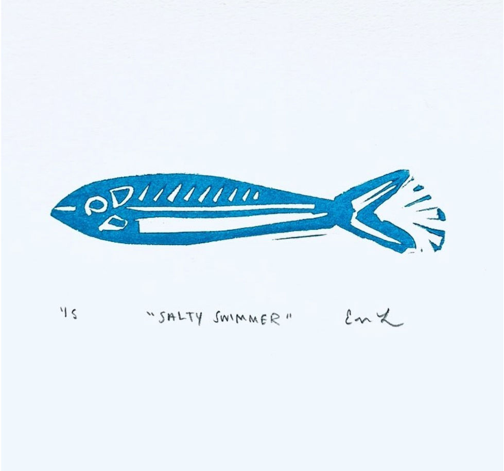 "SALTY SWIMMER"
2.5"x2.5"