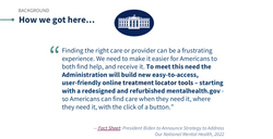 President Biden called for improved digital tools to connect people with care