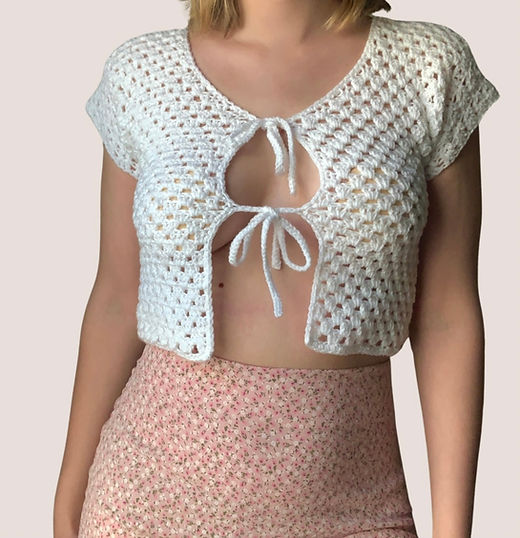 crochet tie top