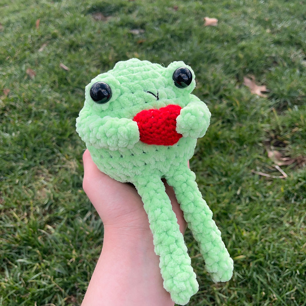 Thumbnail: Heart & Coffee Frog PATTERN/ Crochet Frog Plushie Pattern