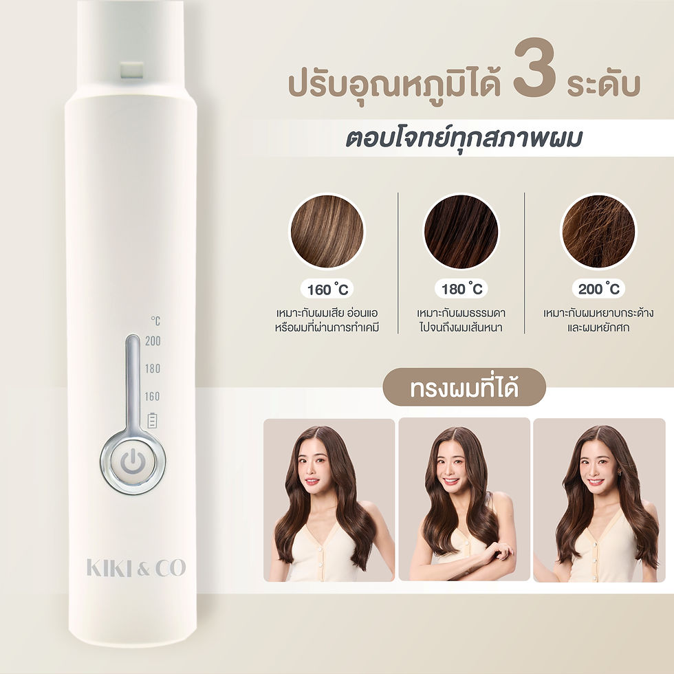 ภาพขนาดย่อ: KIKI&CO Portable Curler  เครื่องม้วนผมไฟฟ้าไร้สาย (KPC)