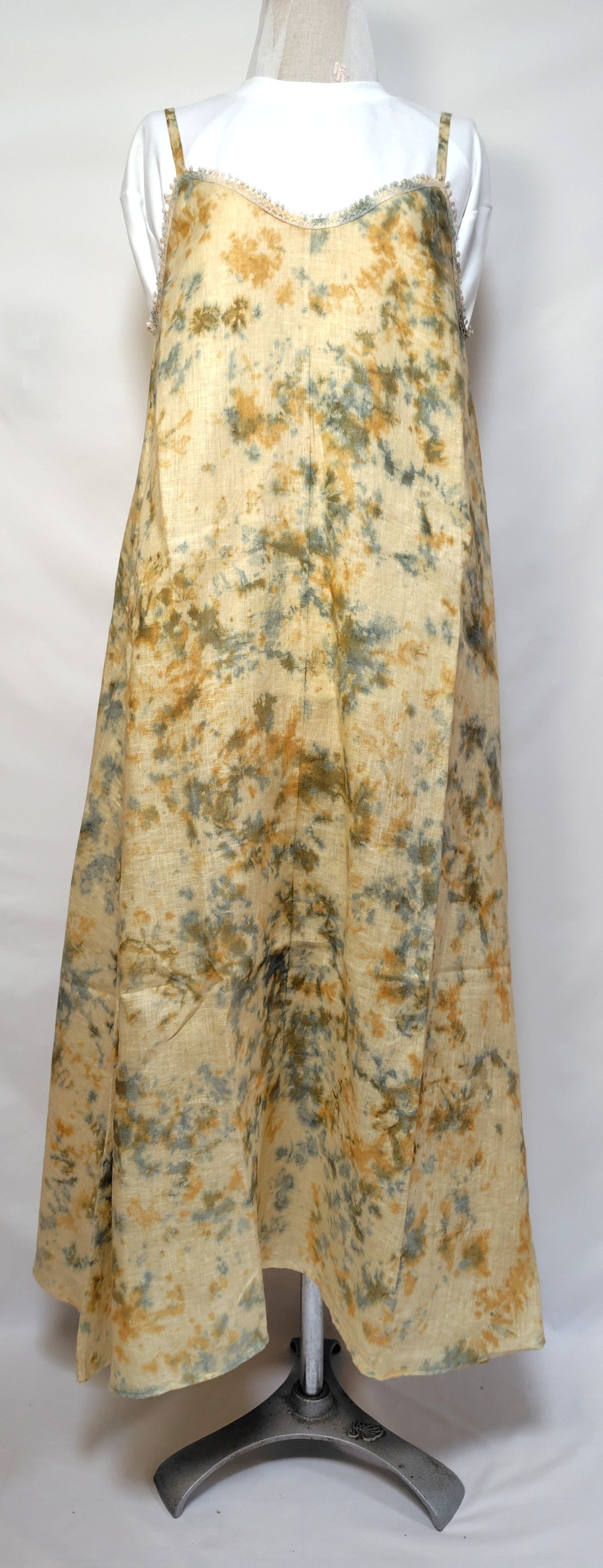 コットン麻淡明細キャミソールドレス