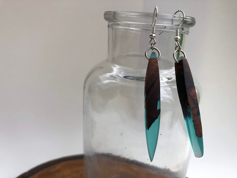 Thumbnail: Resin and Wood Earrings