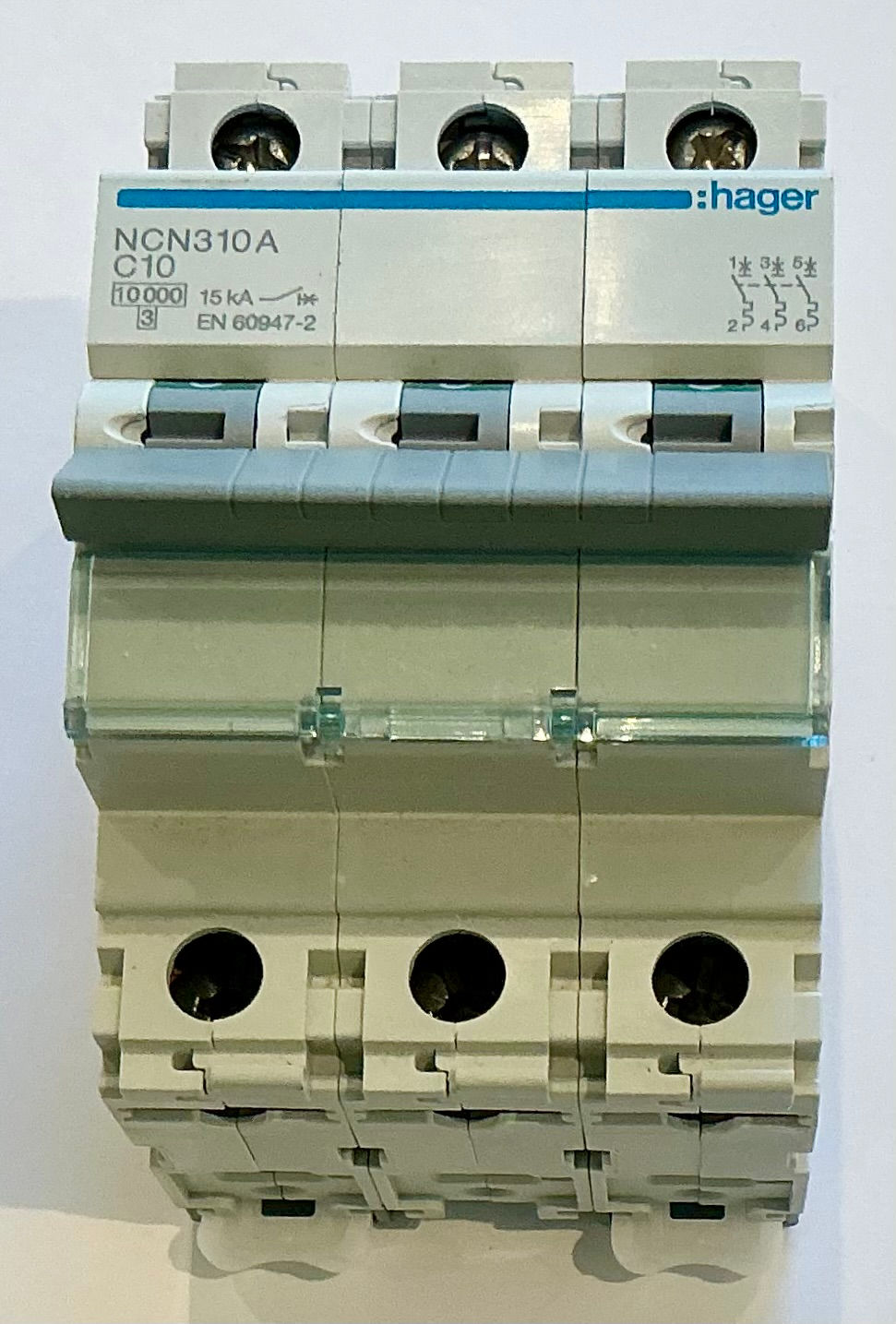 Hager NCN310A C10 MCB 3P 10A Type C