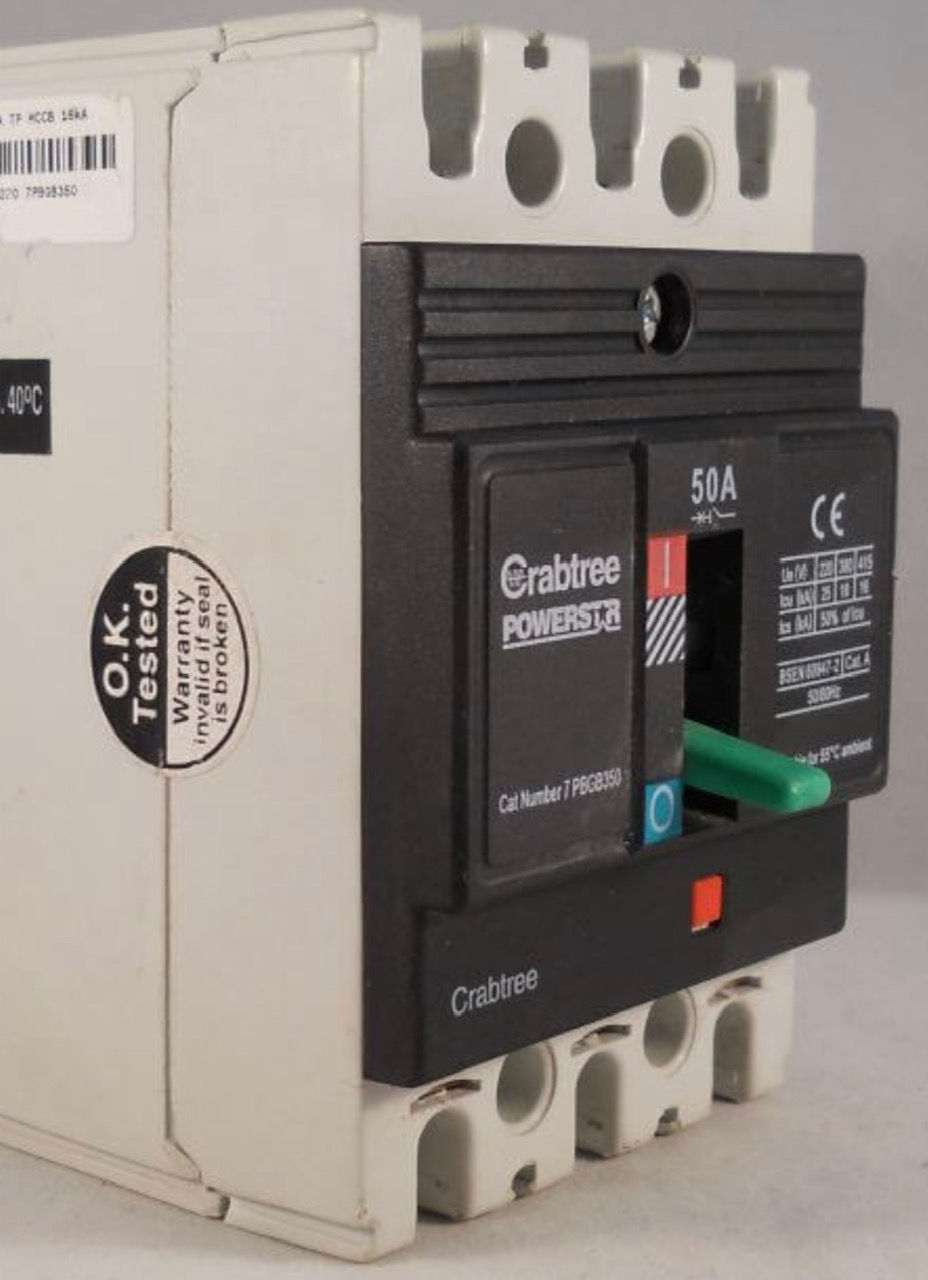 Crabtree Powerstar 7PBGB350 MCCB 50A 415V Frame G