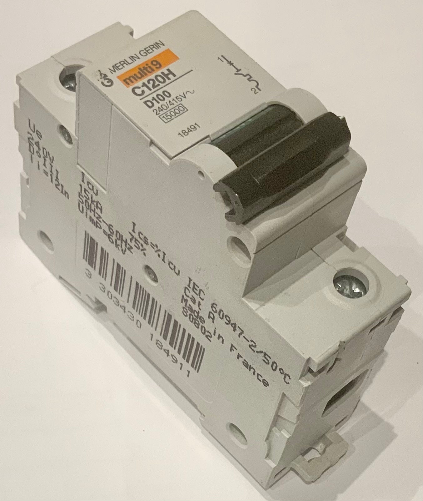 Merlin Gerin C120H D100 MCB 1P 100A Type D 18491