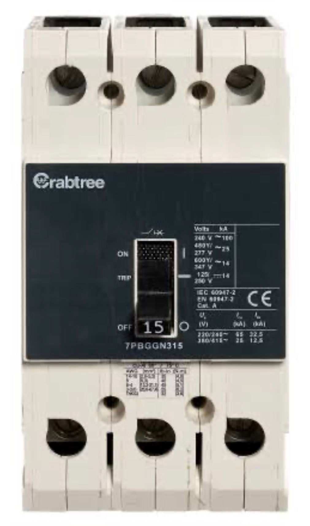 Crabtree7PBGGN315 MCCB 15A 3P 25kA Frame GG