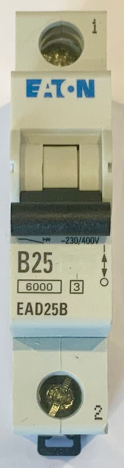 Eaton EAD25B B25 MCB 25A Type B SP 6kA