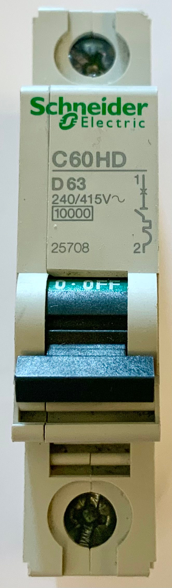 Schneider C60HD D63 MCB 25708 63A Type D