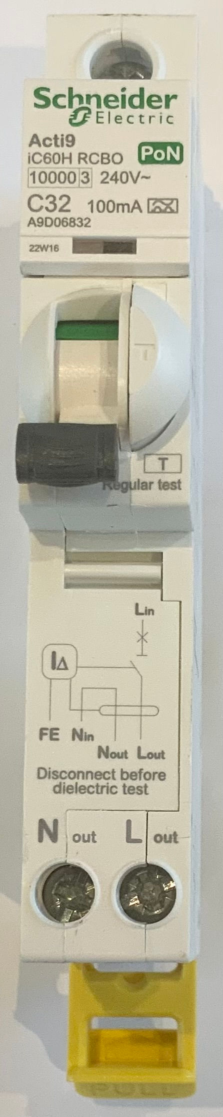 Schneider A9D06832 C32 RCBO 100mA 32A Type C