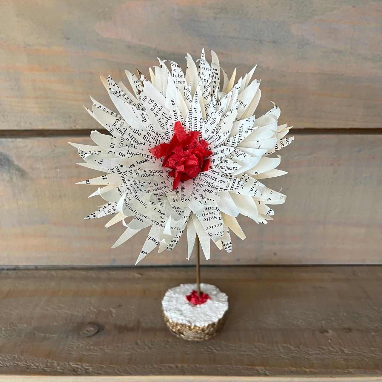 fleur papier livre recyclé