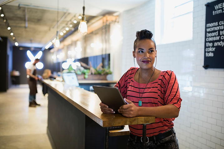 Woman Holding Tablet