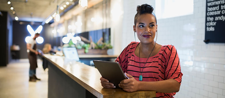 Woman Holding Tablet