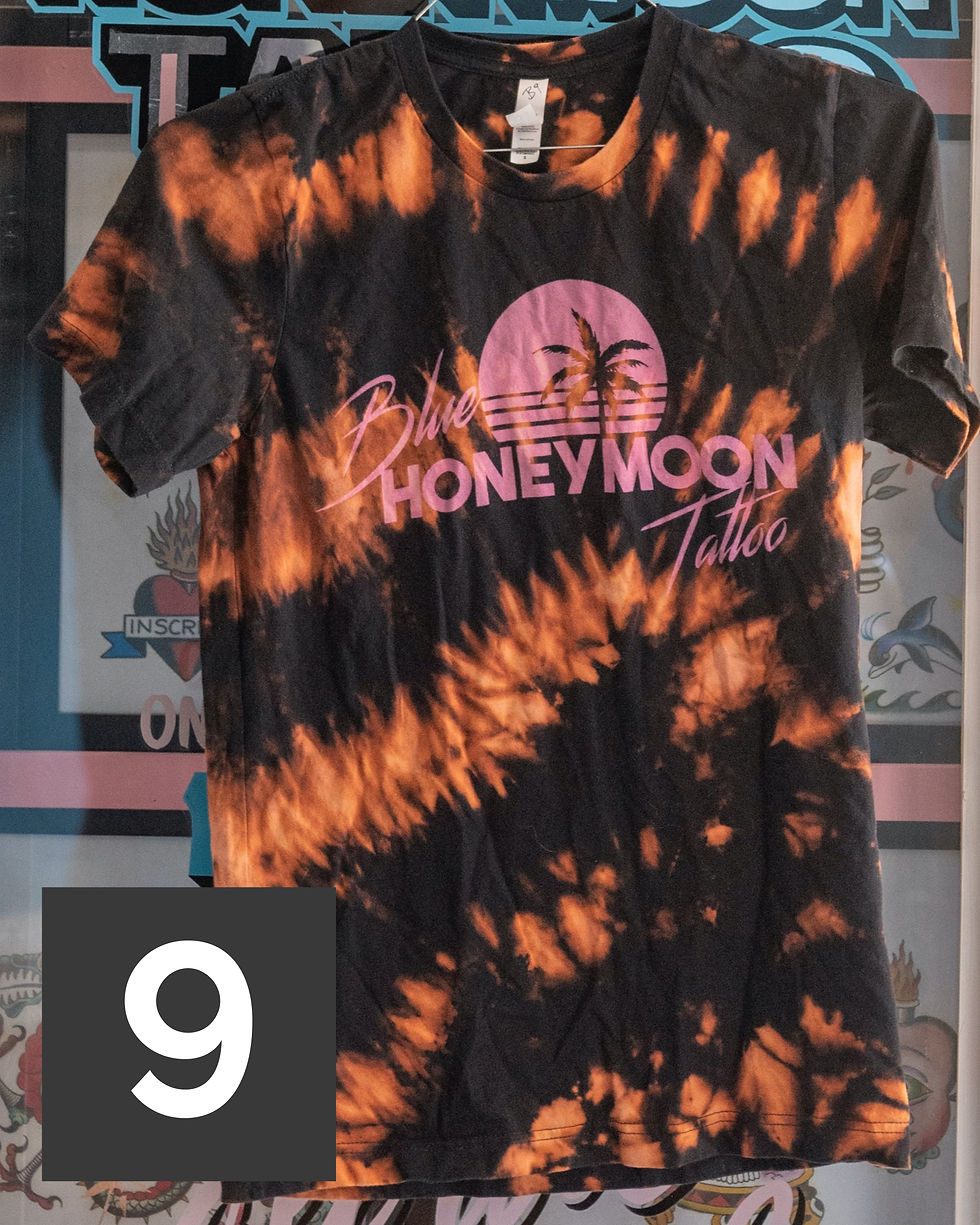 Thumbnail: Blue Honeymoon Bleach Dye T-Shirt - Size S