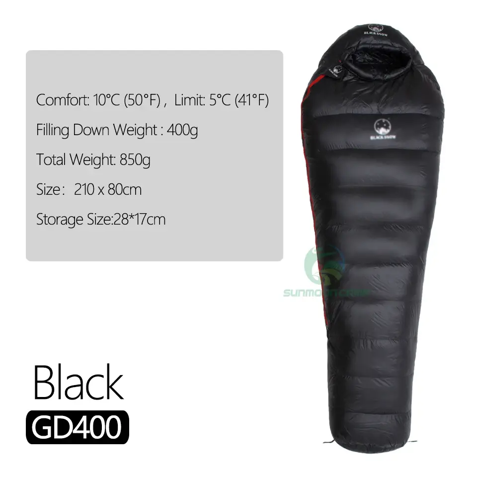 Thumbnail: Winter Ultralight Thermal Adult Mummy 95% White Goose Down Sleeping Bag Sack