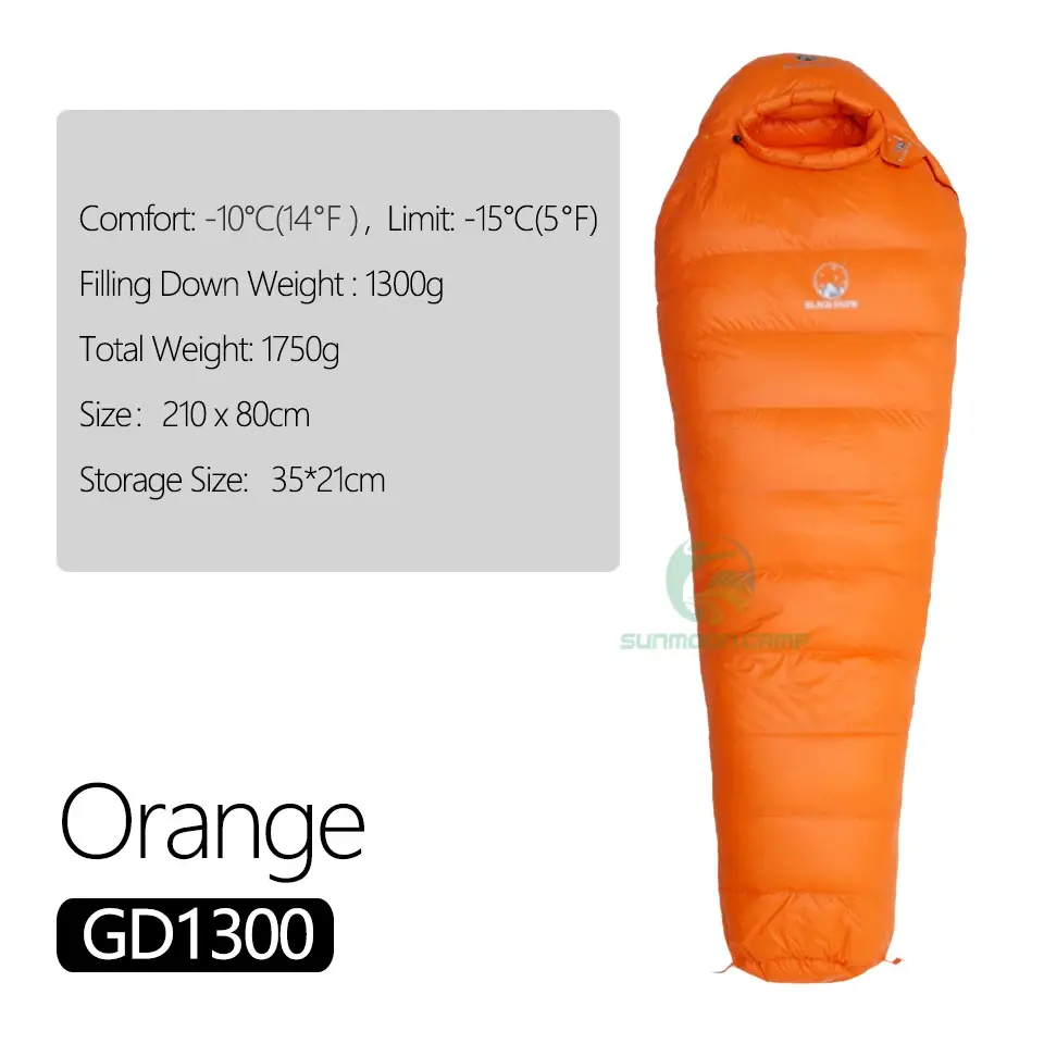 Thumbnail: Winter Ultralight Thermal Adult Mummy 95% White Goose Down Sleeping Bag Sack
