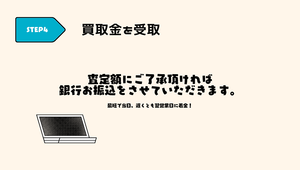 宅配買取ステップ4 買取金のお振込