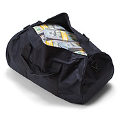 Full Black Duffel Bag of Hundred Dollar Bills Isolated on a White Background..jpg