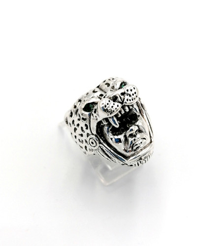 Anillo guerrero jaguar plata maciza 925 Relicario de Plata