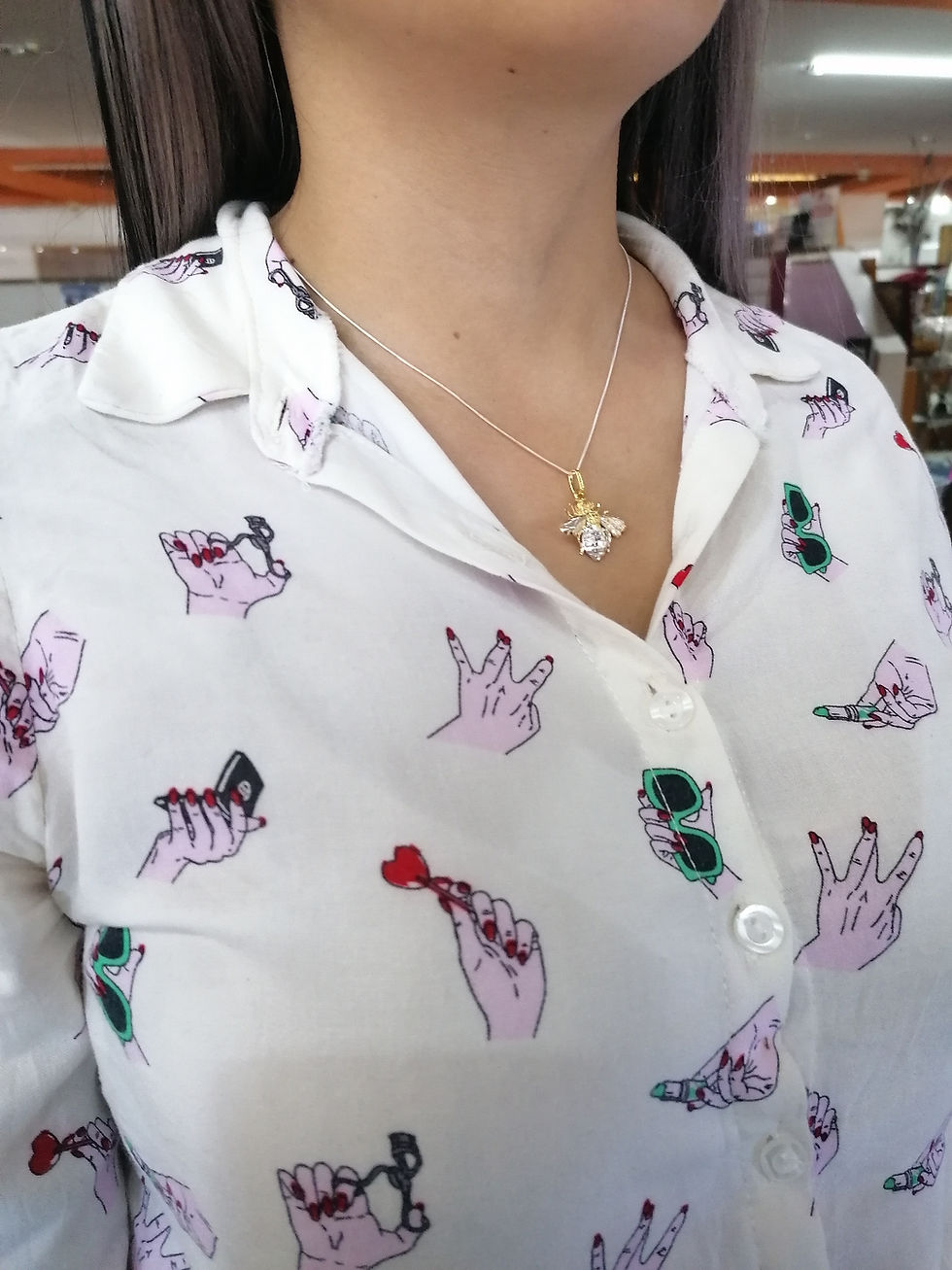 Miniatura: Dije de abeja  con baño de oro 