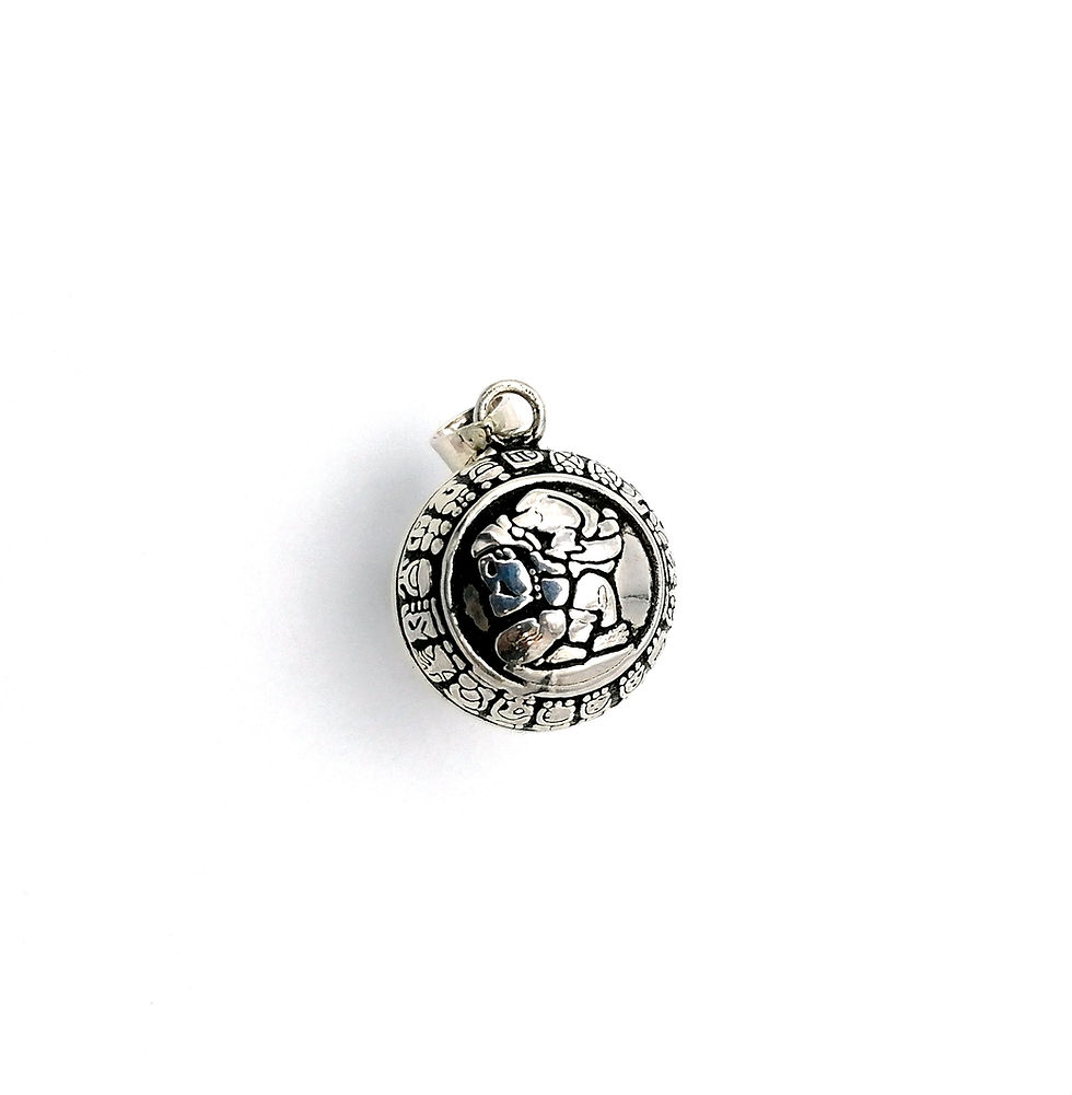 Miniatura: Llamador de ángeles calendario maya plata. 925