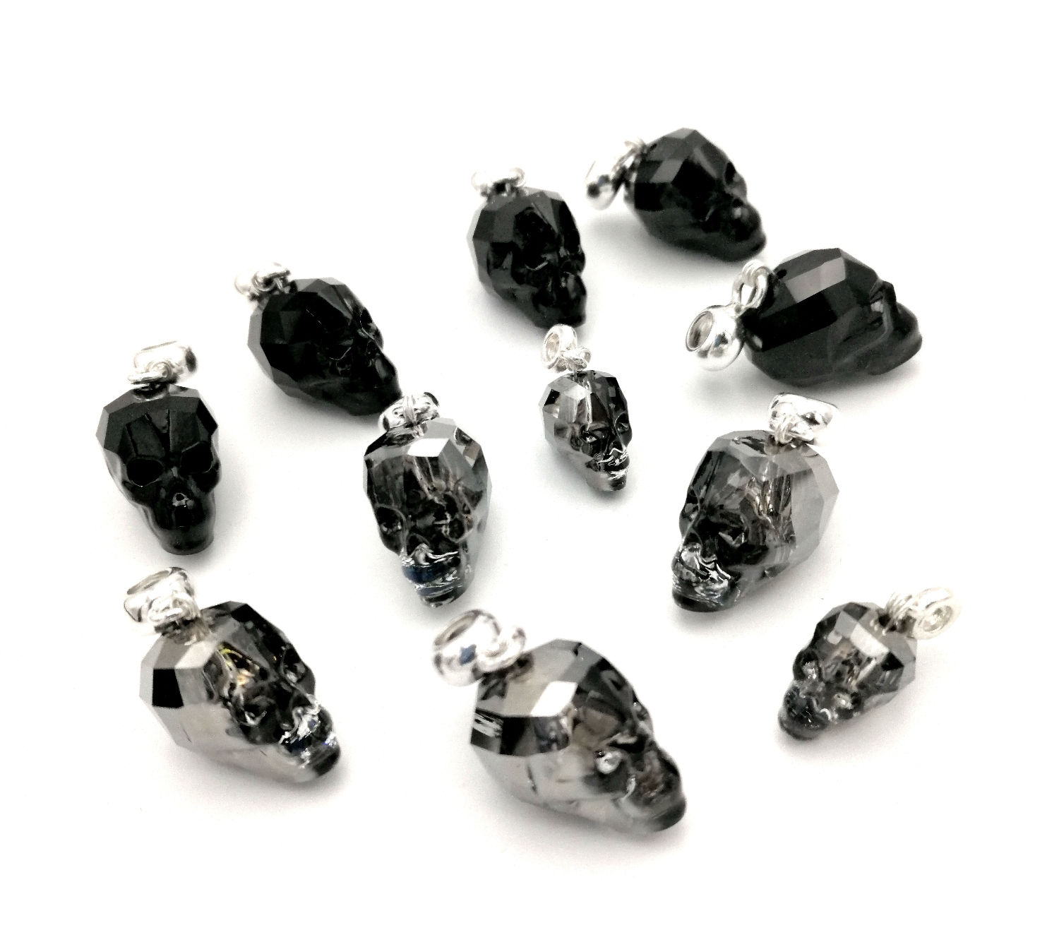 Calavera cristal Swarovski plata. 925 