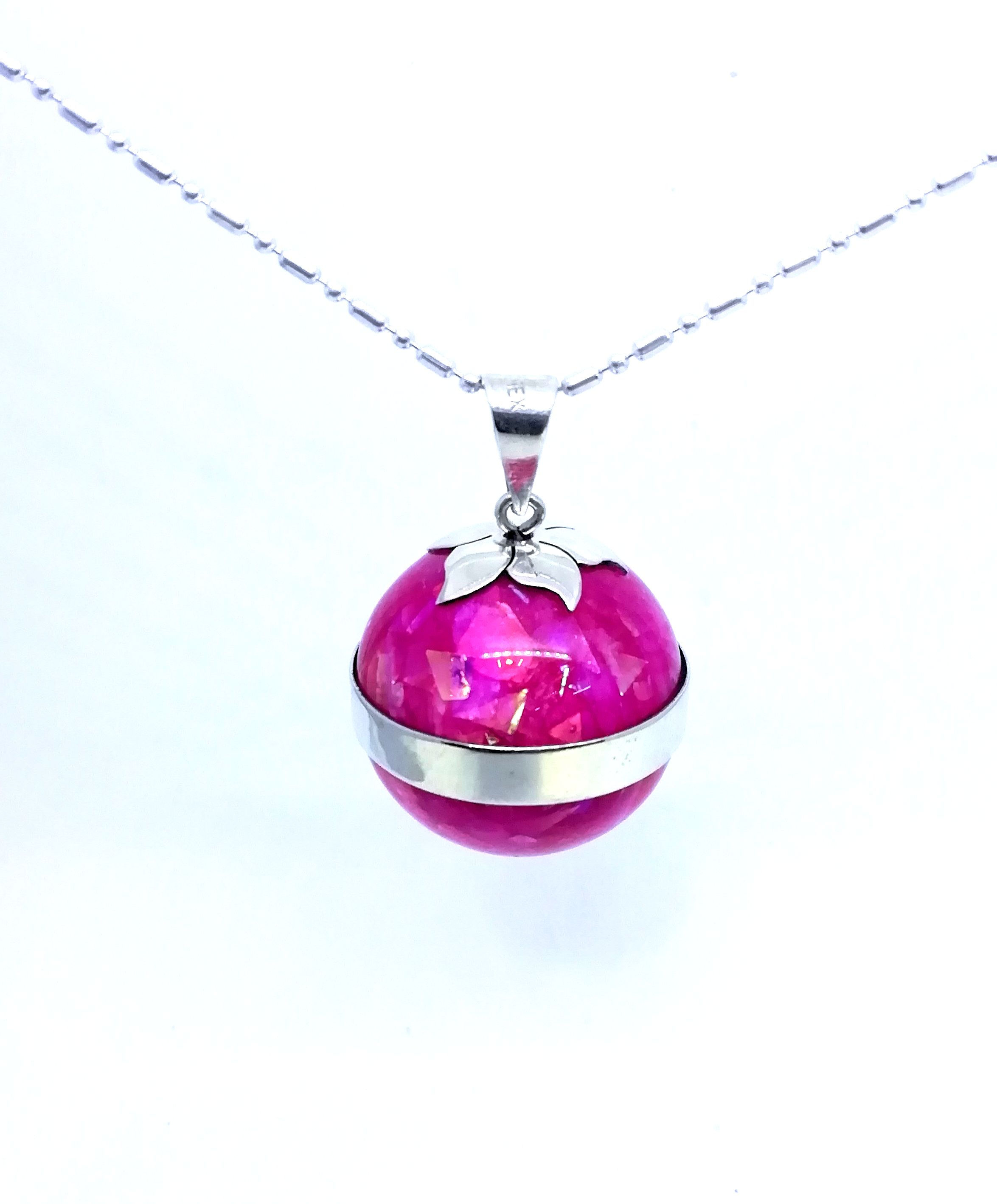 Llamador de ángeles opalina rosa