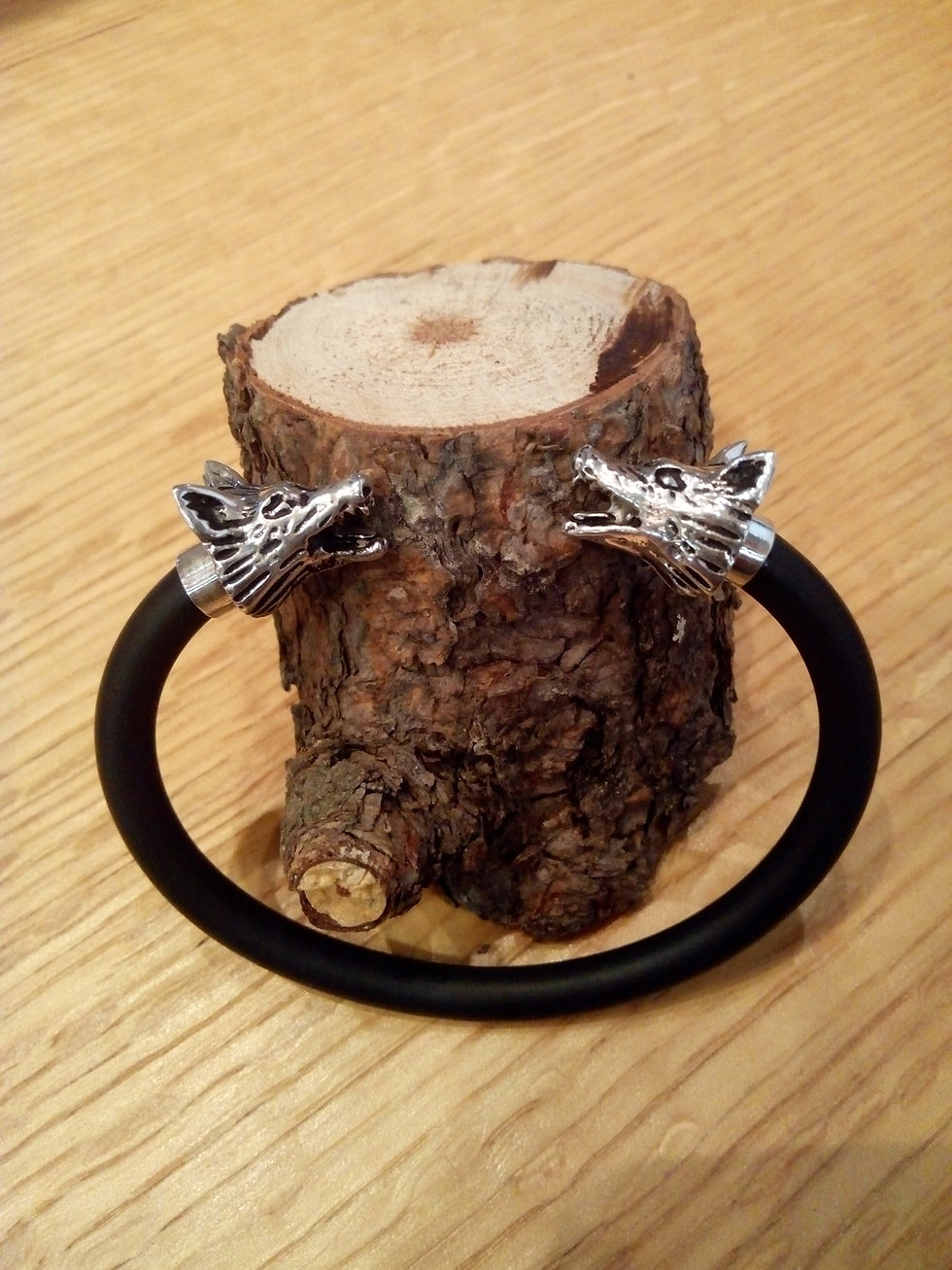 Miniatura: Brazalete de Plata cabezas de Lobo Grande