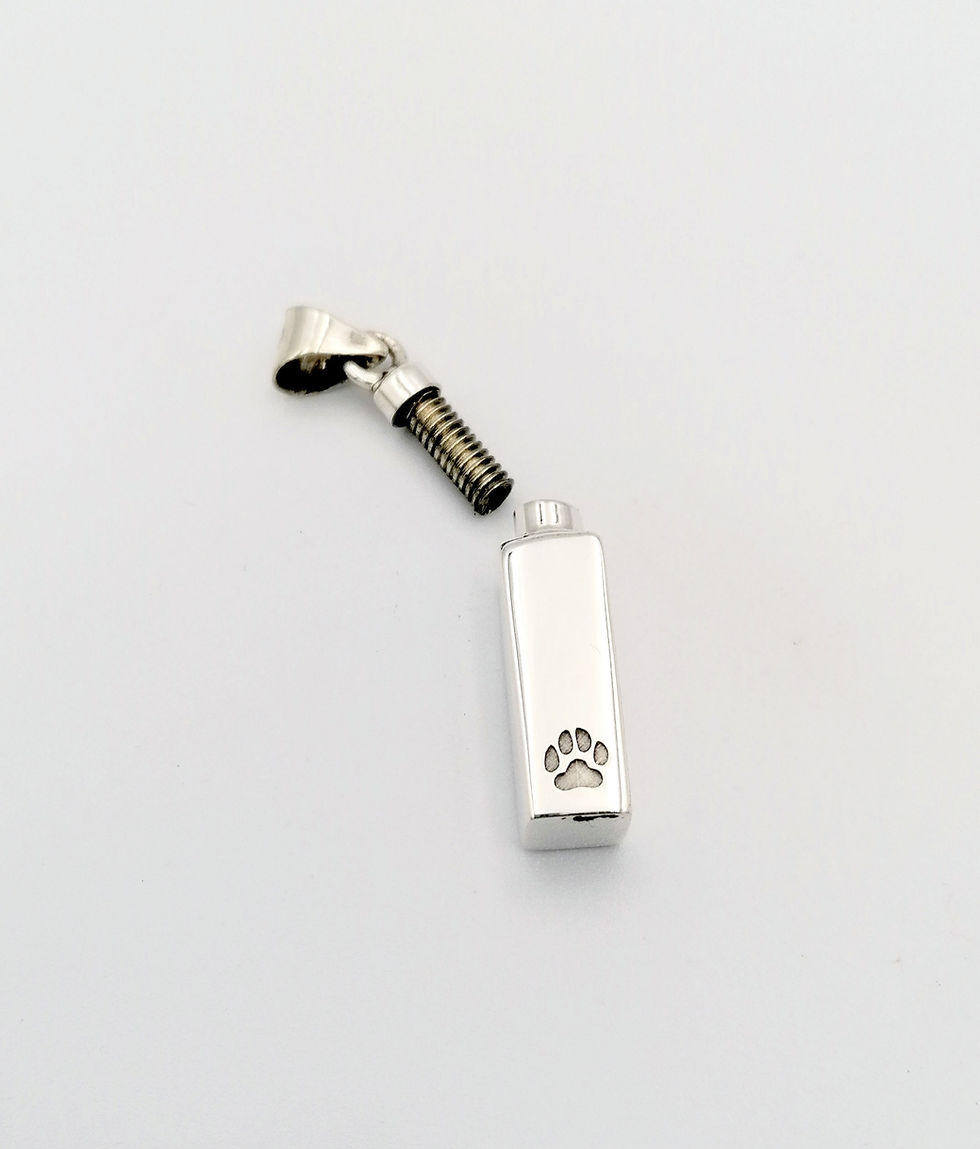 Miniatura: Urna tubo rectangular  con huellita de perro 