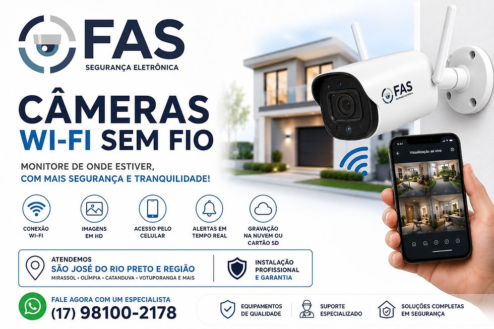 camera de seguranca wifi instalado pela FAS Segurança Eletrônica