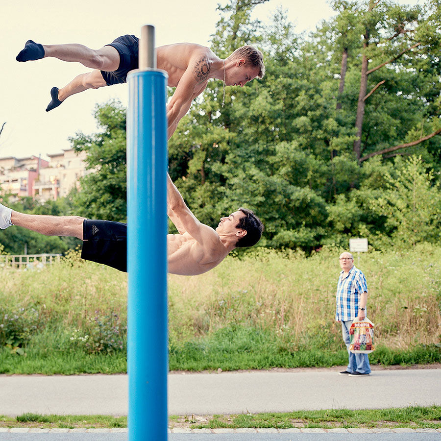 calisthenics park fuerth uferpromenade sommer
