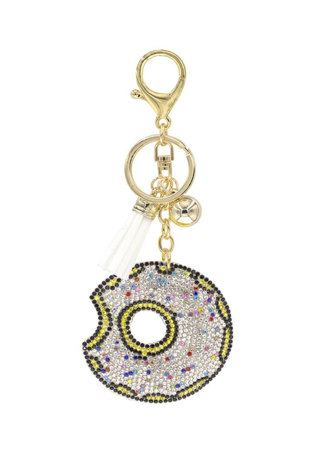 Pink Sprinkled Donut Keychain 