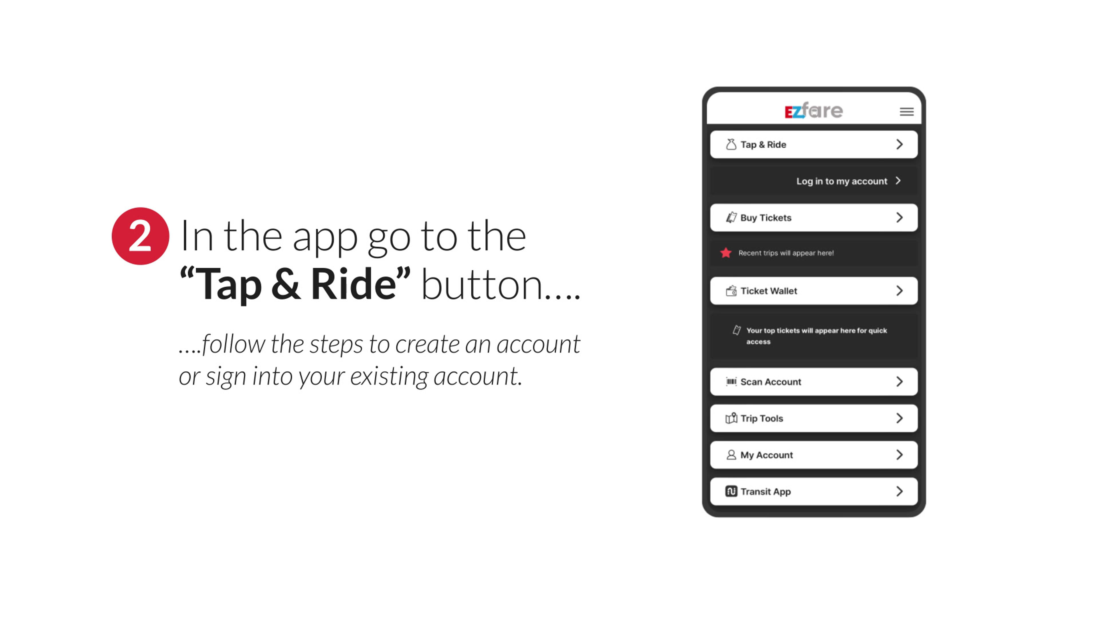 Tapscreen Rides Tap & Ride | EZfare