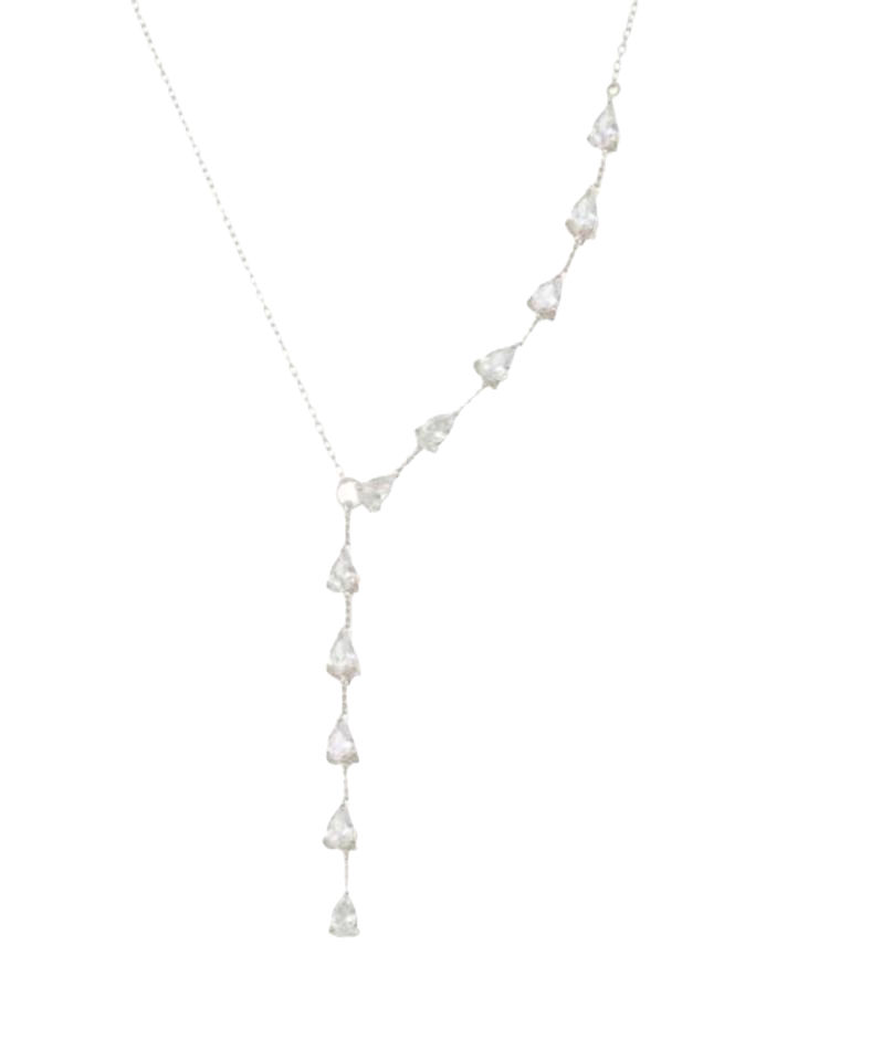 COLAR GRAVATA GOTAS PLATINA